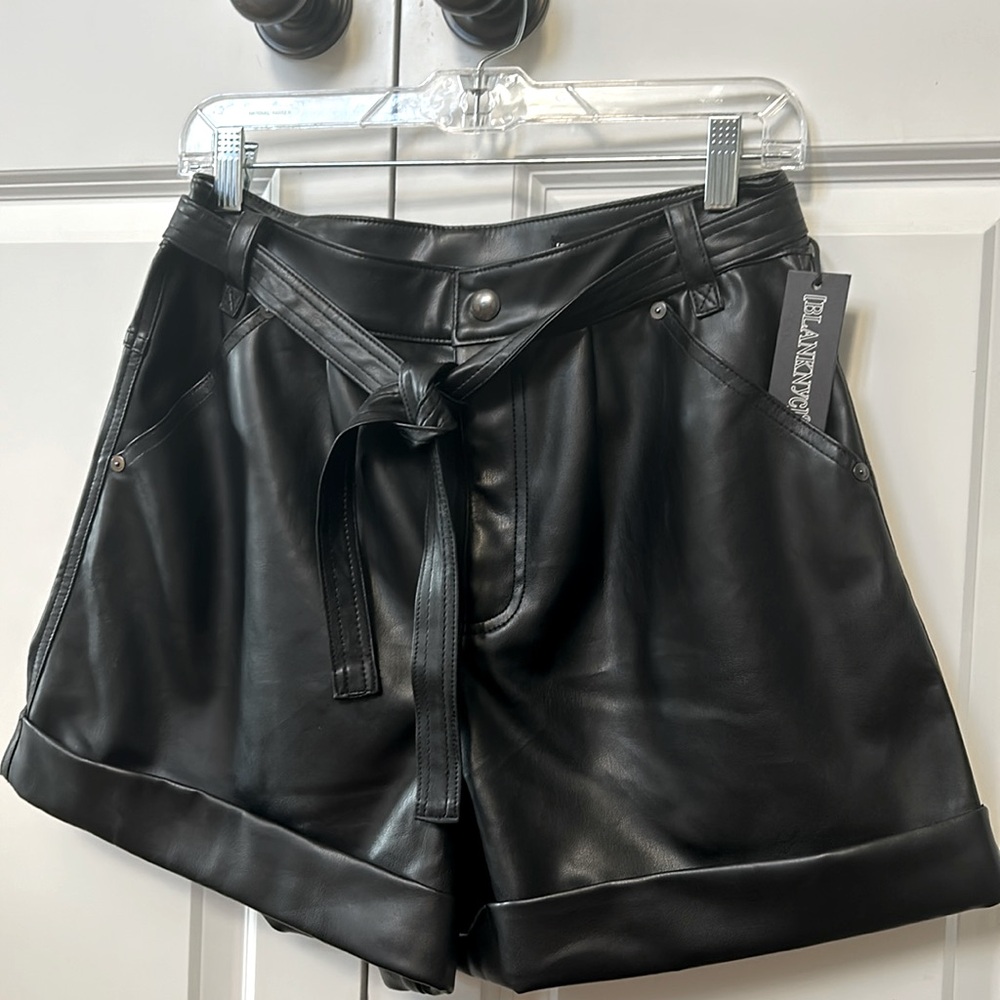 NWT Blank NYC black faux leather shorts size 30
